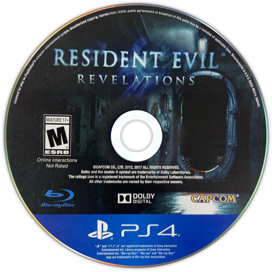 Resident Evil Revelations PlayStation 4 PS4 for survival horror action video game fans featuring third person combat Jill Valentine and Chris Redfield bioterrorism investigations eerie ship exploration puzzle solving weapon upgrades terrifying creatures cinematic storytelling and immersive horror adventure collectible gaming appeal game disc