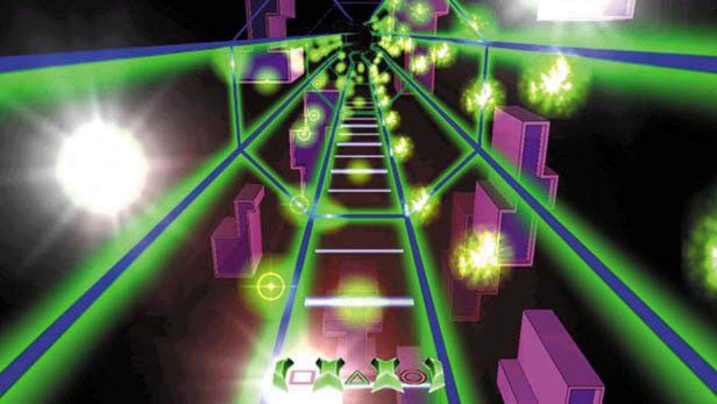 Frequency gameplay for PlayStation 2 (PS2) music rhythm action video game