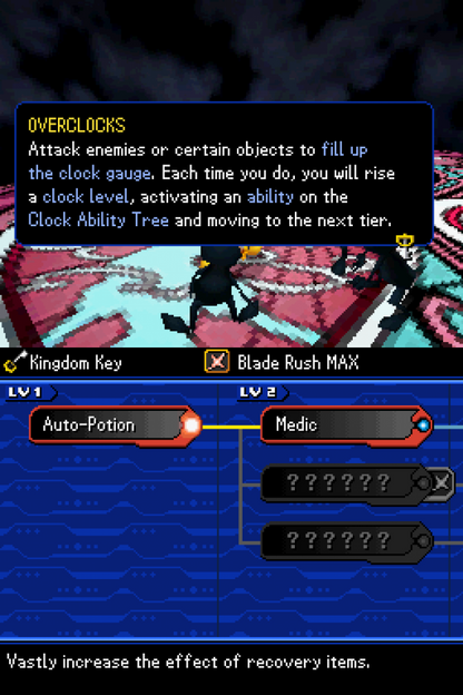 Kingdom Hearts: Re:coded gameplay for Nintendo DS (DS) action RPG fantasy adventure video game