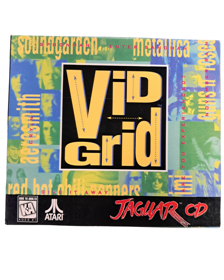 Retro Atari Jaguar CD System complete in box inspired design featuring rare retro gaming hardware aesthetic vintage multimedia console add on compact disc technology futuristic 90s gaming innovation collectible classic gaming presentation vid grind