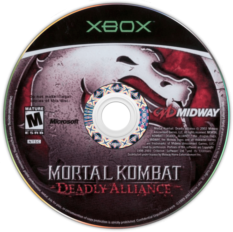 Mortal Kombat Deadly Alliance for Xbox fighting video game featuring brutal one on one combat iconic characters intense fatalities and classic Midway Mortal Kombat franchise gameplay experience disc