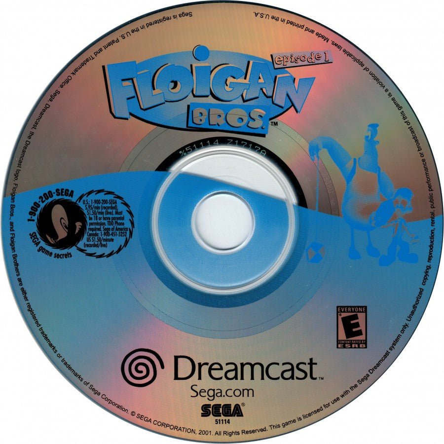 Floigan Bros Sega Dreamcast retro video game action adventure disc