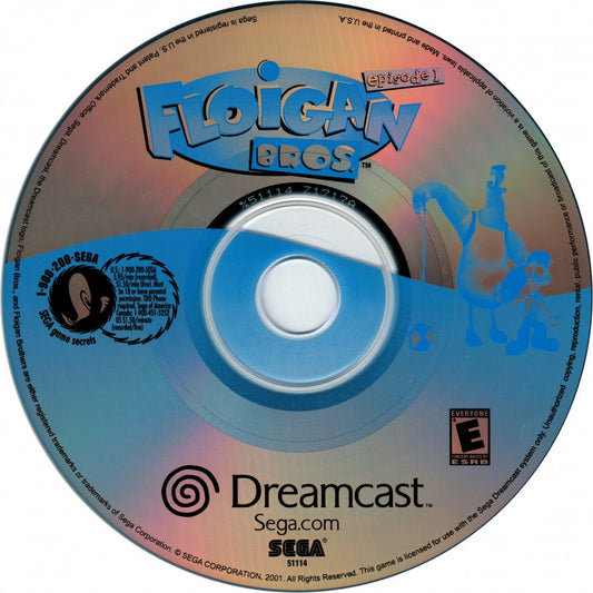 Floigan Bros Sega Dreamcast retro video game action adventure disc
