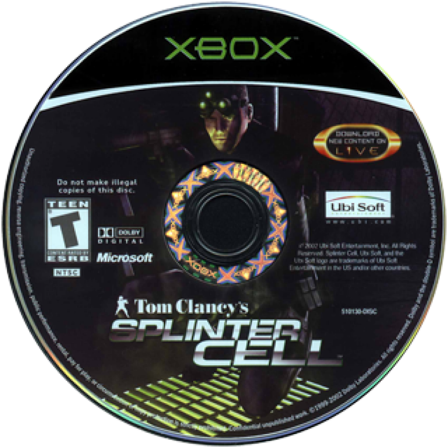Tom Clancy's Splinter Cell disc art for Xbox (XBOX) video game