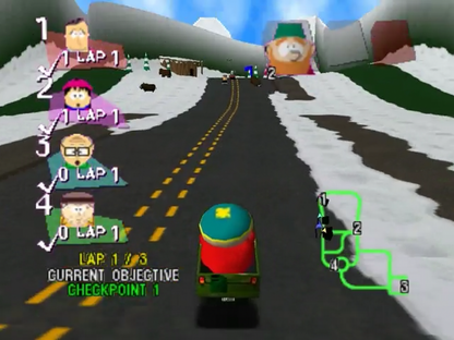 South Park Rally gameplay for Nintendo 64 (N64) video game