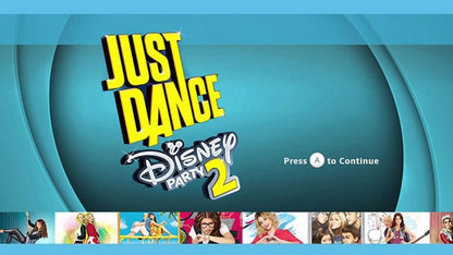 Just Dance: Disney Party 2 title screen art for Nintendo Wii U (WiiU) video game 