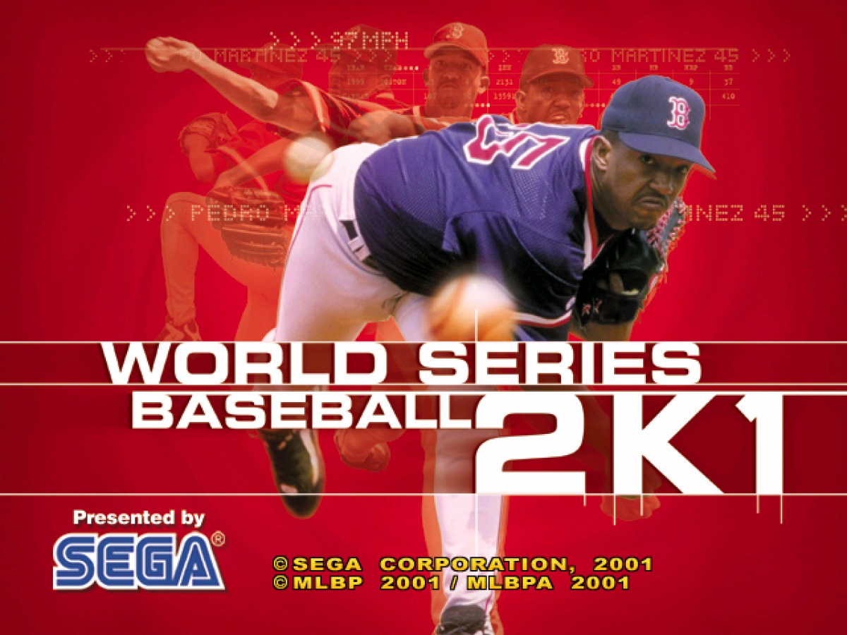 World Series Baseball 2K1 game for the Sega Dreamcast featuring baseball simulation gameplay with realistic MLB rosters franchise mode improved pitching and batting mechanics and presentation focused on authentic televised baseball action gameplay 