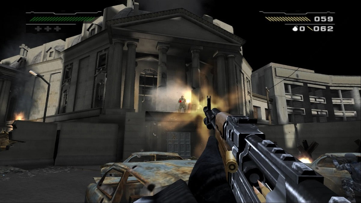 Black PS2 Sony PlayStation 2 first person shooter FPS military action game Criterion Games cinematic gunplay destructible environments heavy weapons realistic combat missions fast paced shooting focus retro gaming PlayStation 2 software video game title gameplay