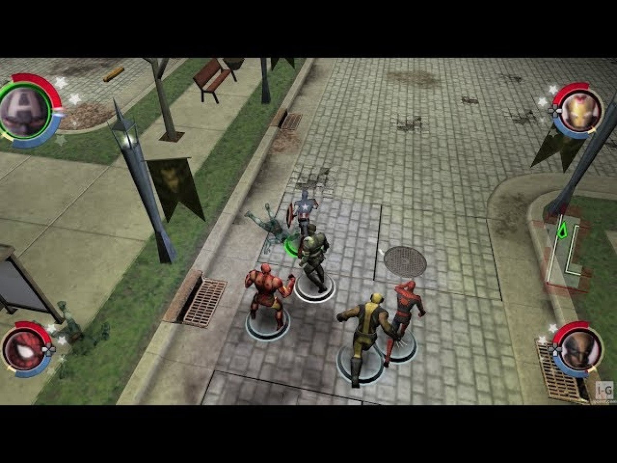 Marvel Ultimate Alliance PlayStation Portable PSP for retro video game enthusiasts featuring action role playing gameplay iconic Marvel superheroes team based combat character abilities comic book inspired story missions cooperative style action and collectible gaming appeal gameplay