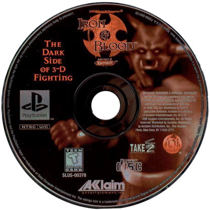 Advanced Dungeons & Dragons Iron and Blood PS1 PlayStation 1 fighting game fantasy medieval combat Dungeons & Dragons licensed game retro video game disc