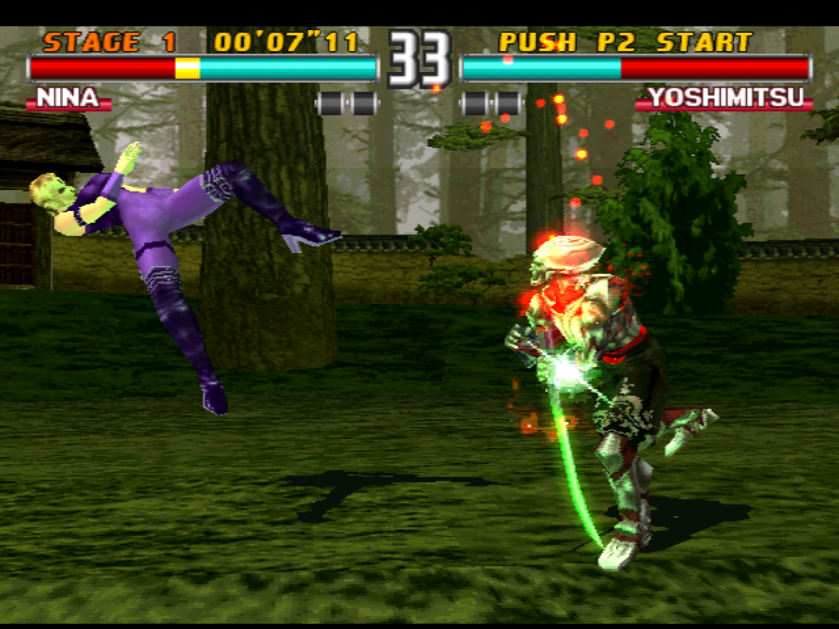 Retro Tekken 3 PS1 inspired design featuring classic 3D fighting game aesthetic vintage PlayStation arcade combat roster iconic martial arts characters King Jin Kazama fast paced tournament battles nostalgic Namco fighter presentation gameplay