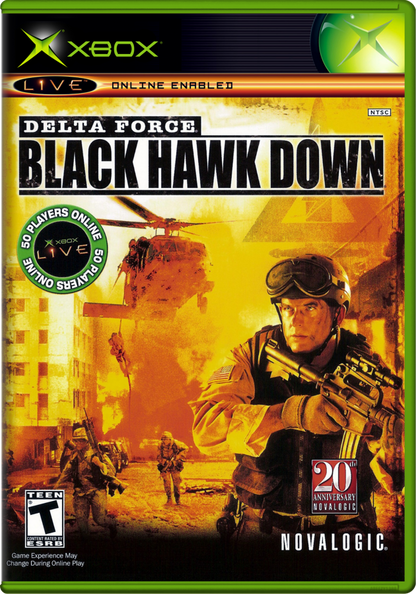 Delta Force Black Hawk Down for Xbox (Xbox), cover art first person shooter video game.