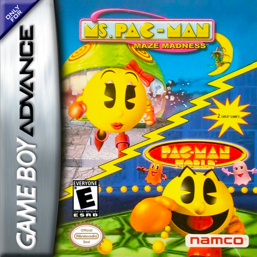 Msgba Ms. Pac-Man & Pac-Man World | 2-in-1 Arcade Adventure on GBA