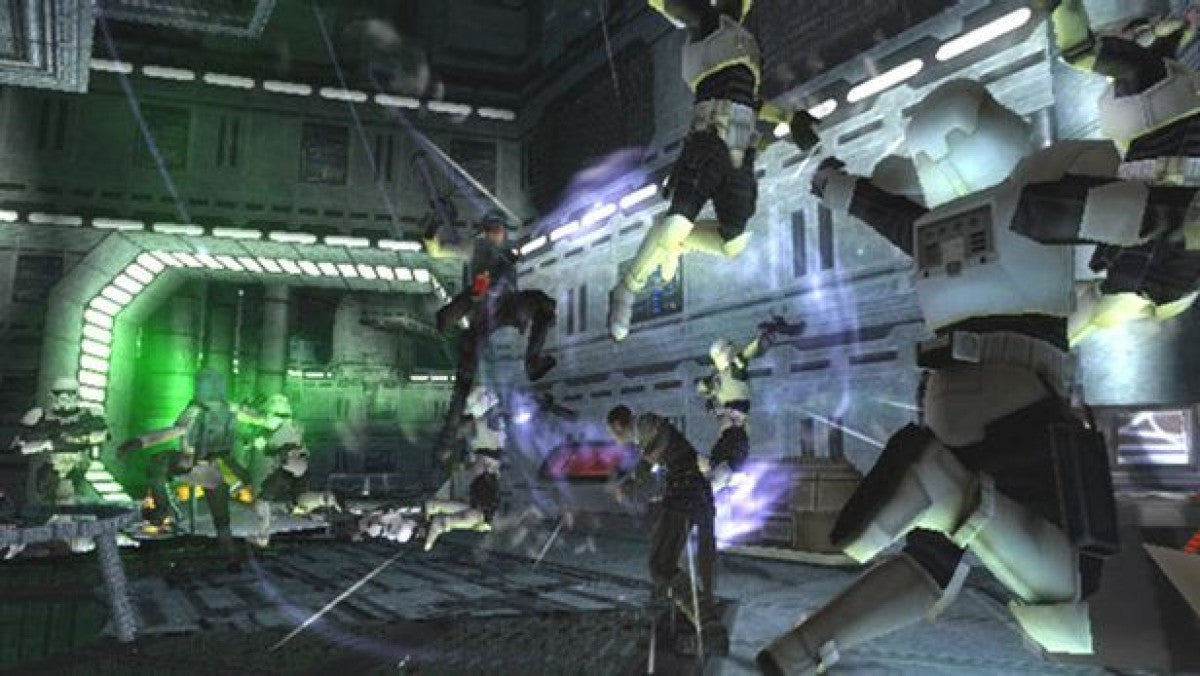 Star Wars: The Force Unleashed – PlayStation 2 (PS2) video game gameplay, action-adventure lightsaber combat.