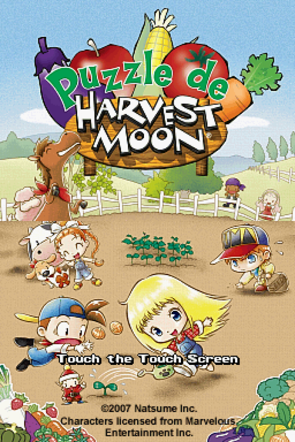 Harvest Moon DS puzzle game Nintendo DS farming simulation themed puzzle cartridge retro video game collectible farm life characters classic handheld game for DS console gameplay 