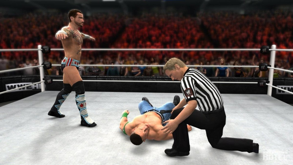 WWE ’13 Xbox 360 video game, professional wrestling sports action, WWE superstars and legends, multiplayer and career modes gameplay screenshot