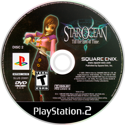 Star Ocean Till the End of Time PS2 PlayStation 2 JRPG role playing game sci fi fantasy adventure real time combat retro video game disc 2