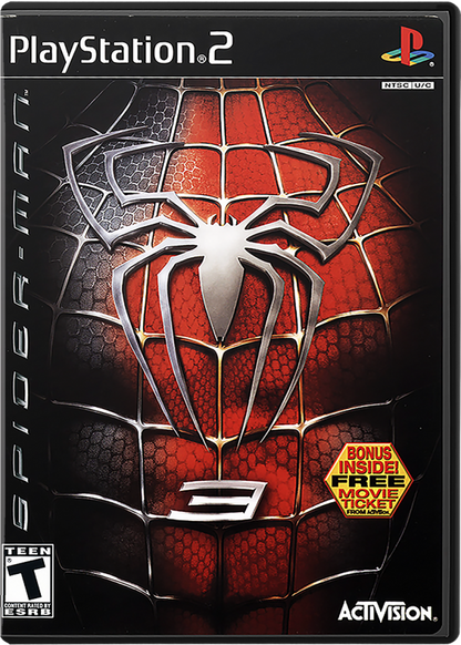 Spider-Man 3 – PlayStation 2 (PS2) video game cover image, action-adventure superhero game.