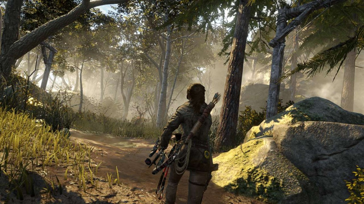 Rise of the Tomb Raider Xbox 360 action-adventure sequel Lara Croft Siberian expedition lost city of Kitezh secret of immortality tombs puzzles guerrilla combat crafting survival skills wildlife enemies Trinity organization gameplay screenshot