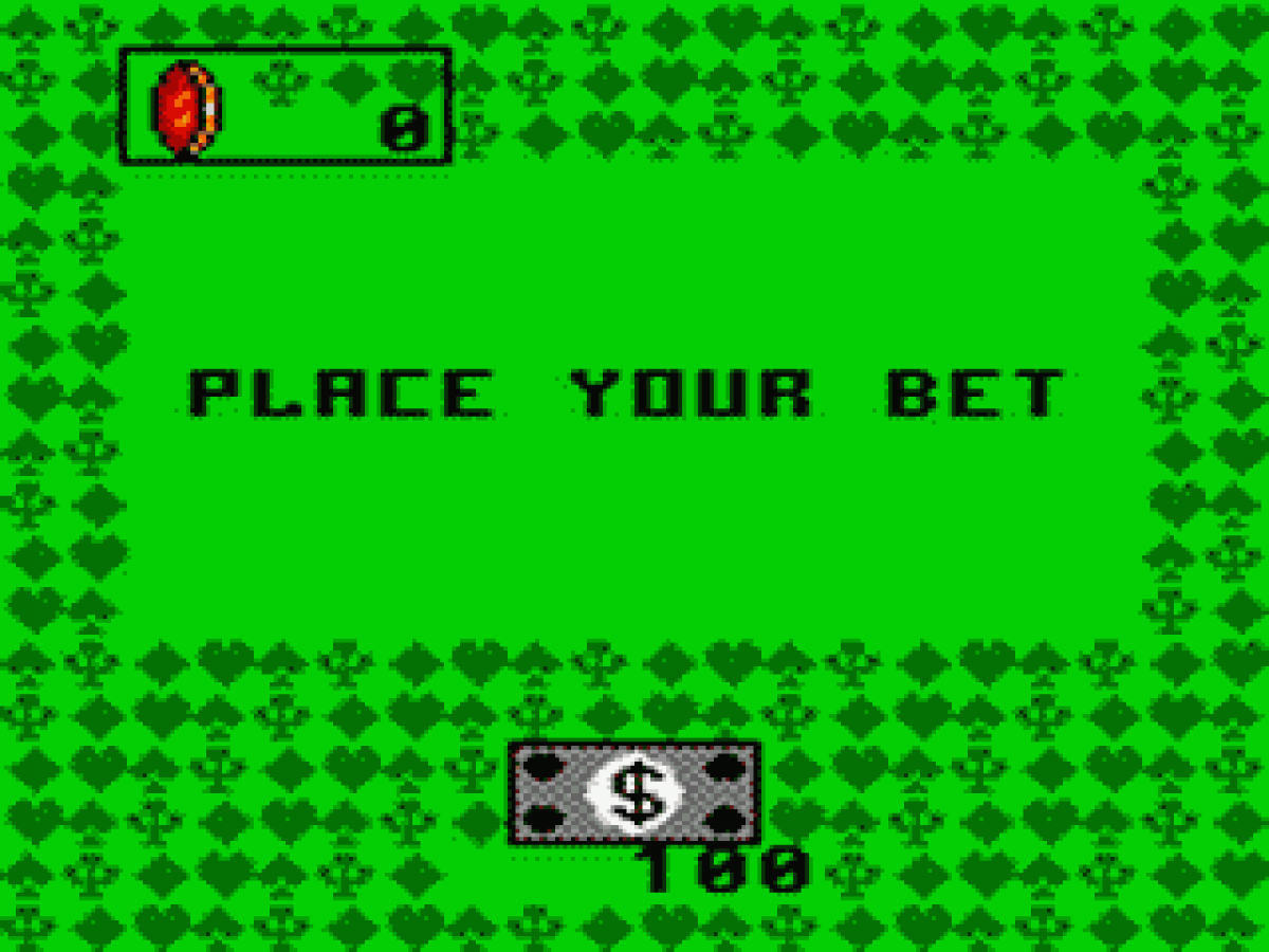 Poker Face Paul's: Poker gameplay for Sega Game Gear (GG) video game