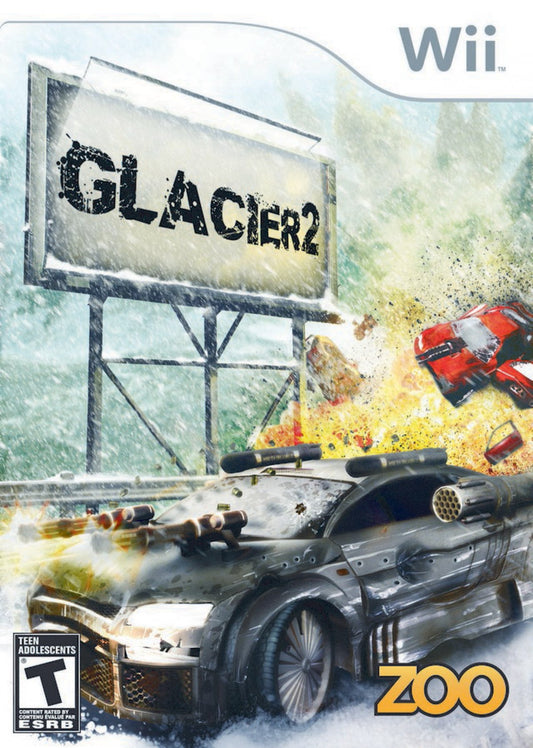 Glacier 2 Nintendo Wii video game, arcade-style shooting action, motion-controlled gameplay, console title front cover