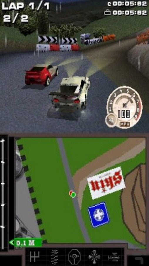 Dirt 2 for Nintendo DS with off-road racing and rally challenge theme gameplay