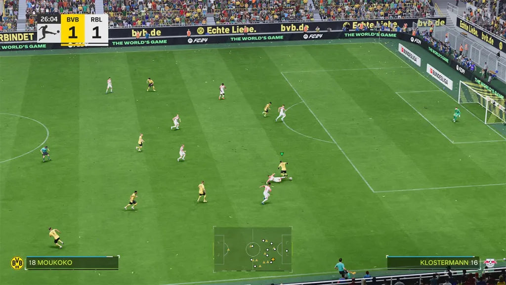 EA Sports FC 24 PlayStation 4 PS4 soccer football simulation video game latest entry with Hypermotion V gameplay PlayStyles and Ultimate Team mode succeeding the FIFA series gameplay screenshot