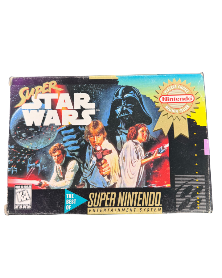 Super Star Wars Player’s Choice for Super Nintendo featuring classic action gameplay in the Star Wars universe box art