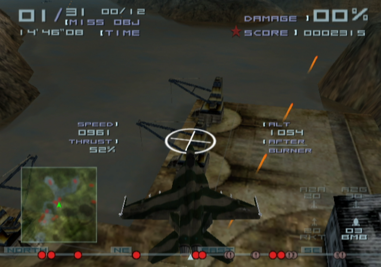 Top Gun: Combat Zones gameplay for Nintendo GameCube (GC) aerial combat flight simulation video game