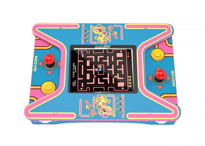 Arcade1Up Ms. Pac-Man & Galaga Head-to-Head Counter-Cade featuring classic arcade gameplay in a compact tabletop cabinet