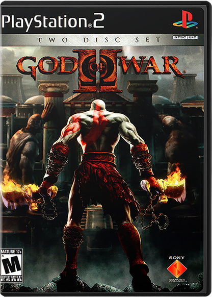 God of War 2 cover art for PlayStation 2 (PS2) action-adventure hack-and-slash video game