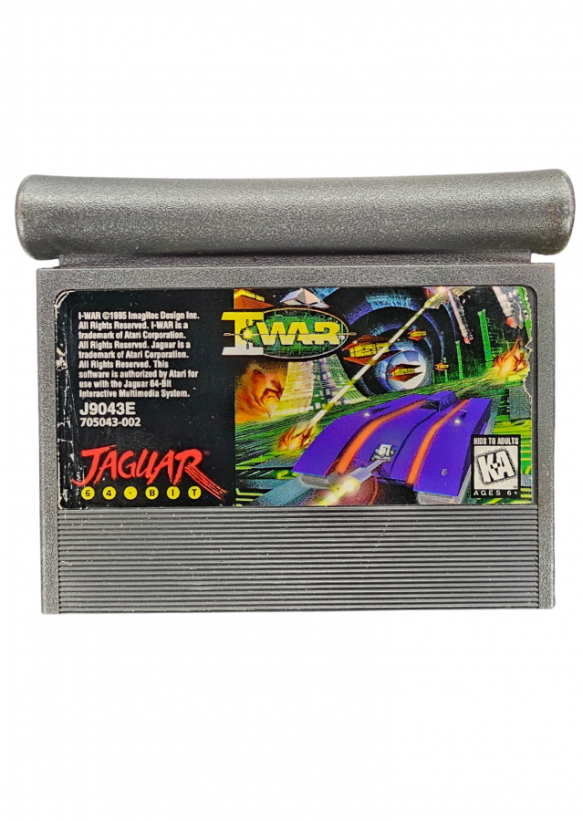 I-War Atari Jaguar JAG video game featuring fast paced futuristic space combat gameplay arcade style action spacecraft battles enemy encounters tactical missions high speed combat dangerous environments explosive action and classic Atari Jaguar gameplay retro video game collection collectible gaming appeal game cartridge