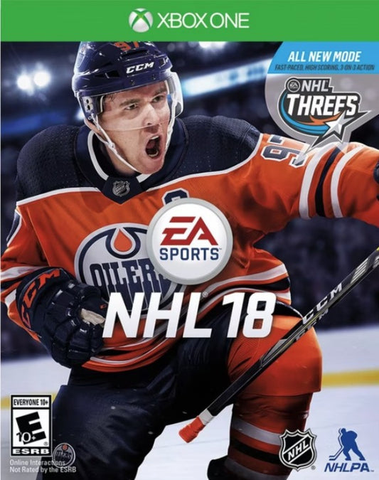 NHL 18 cover art for Xbox One (XONE) sports hockey video game