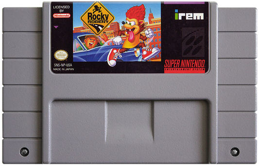 Rocky Rodent cartridge for Super Nintendo Entertainment System (SNES) retro video game