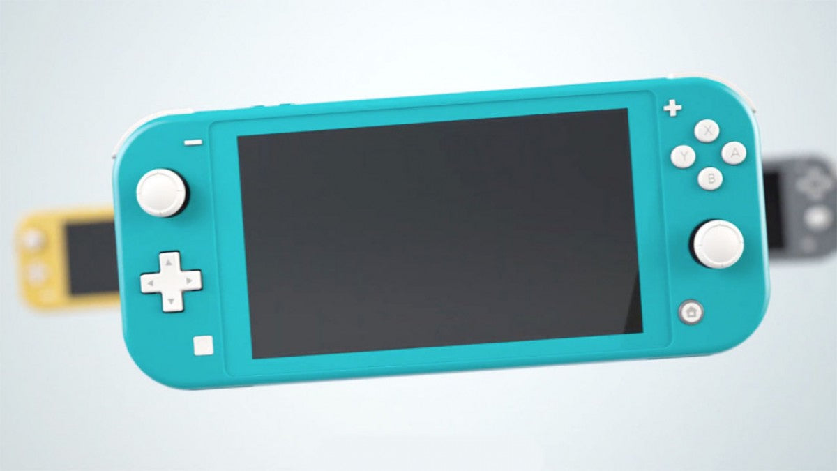 Nintendo Switch Lite system in turquoise featuring a compact handheld design built for portable gaming lite promo showcase