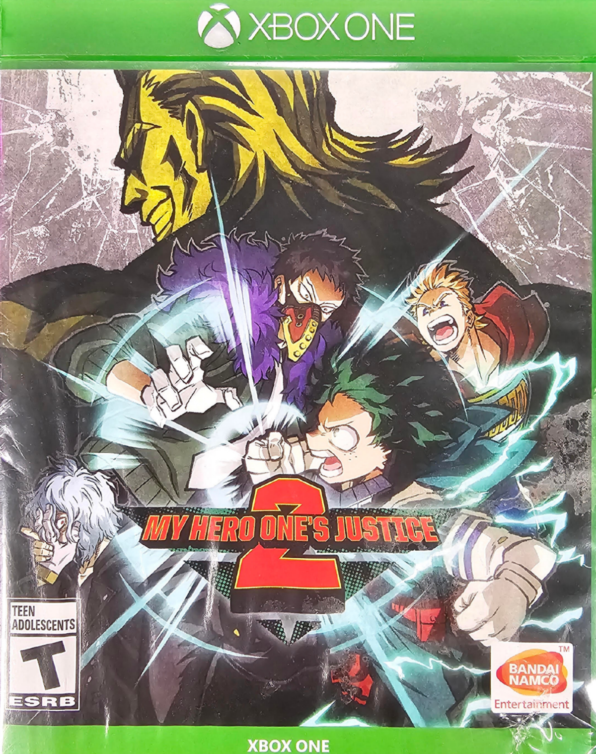 My Hero One's Justice 2 Xbox One XONE for anime fighting video game fans featuring My Hero Academia characters Deku Bakugo Shoto Todoroki All Might powerful Quirks 3D arena combat special attacks team battles story mode and fast paced superhero action collectible gaming appeal front cover art