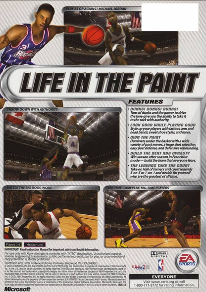 NBA Live 2002 back cover art for Xbox (XBOX) video game