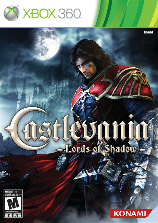 Castlevania Lords of Shadow for Xbox 360 action adventure video game featuring epic gothic storytelling cinematic combat dark fantasy environments and iconic Konami vampire hunting franchise experience cover
