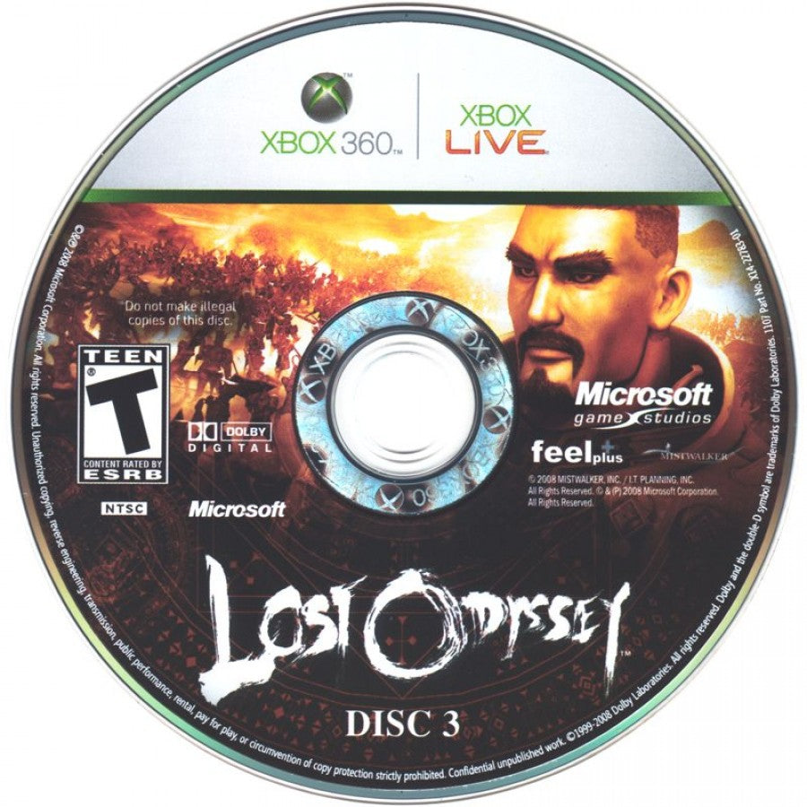 Lost Odyssey disc 3 for Xbox 360 (X360) role-playing video game