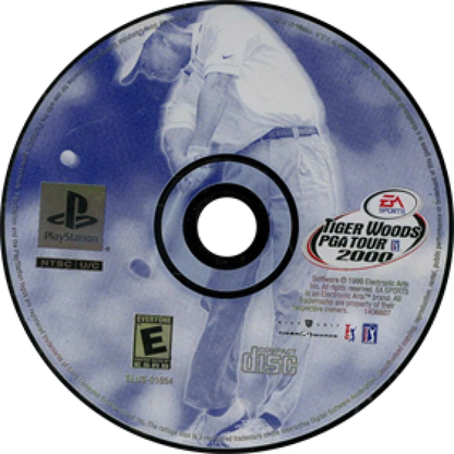 Tiger Woods 2000 disc for PlayStation 1 (PS1) golf sports video game 