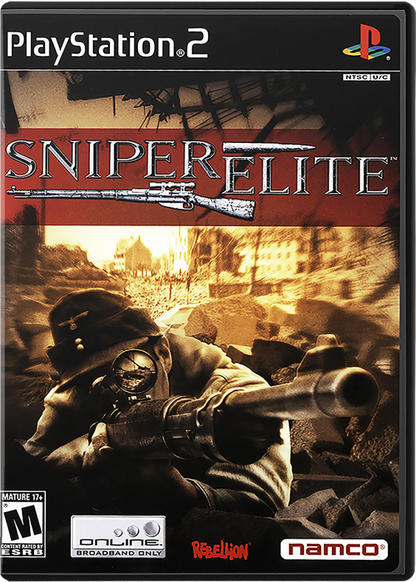 Sniper Elite – PlayStation 2 (PS2) video game cover image, tactical shooter game.