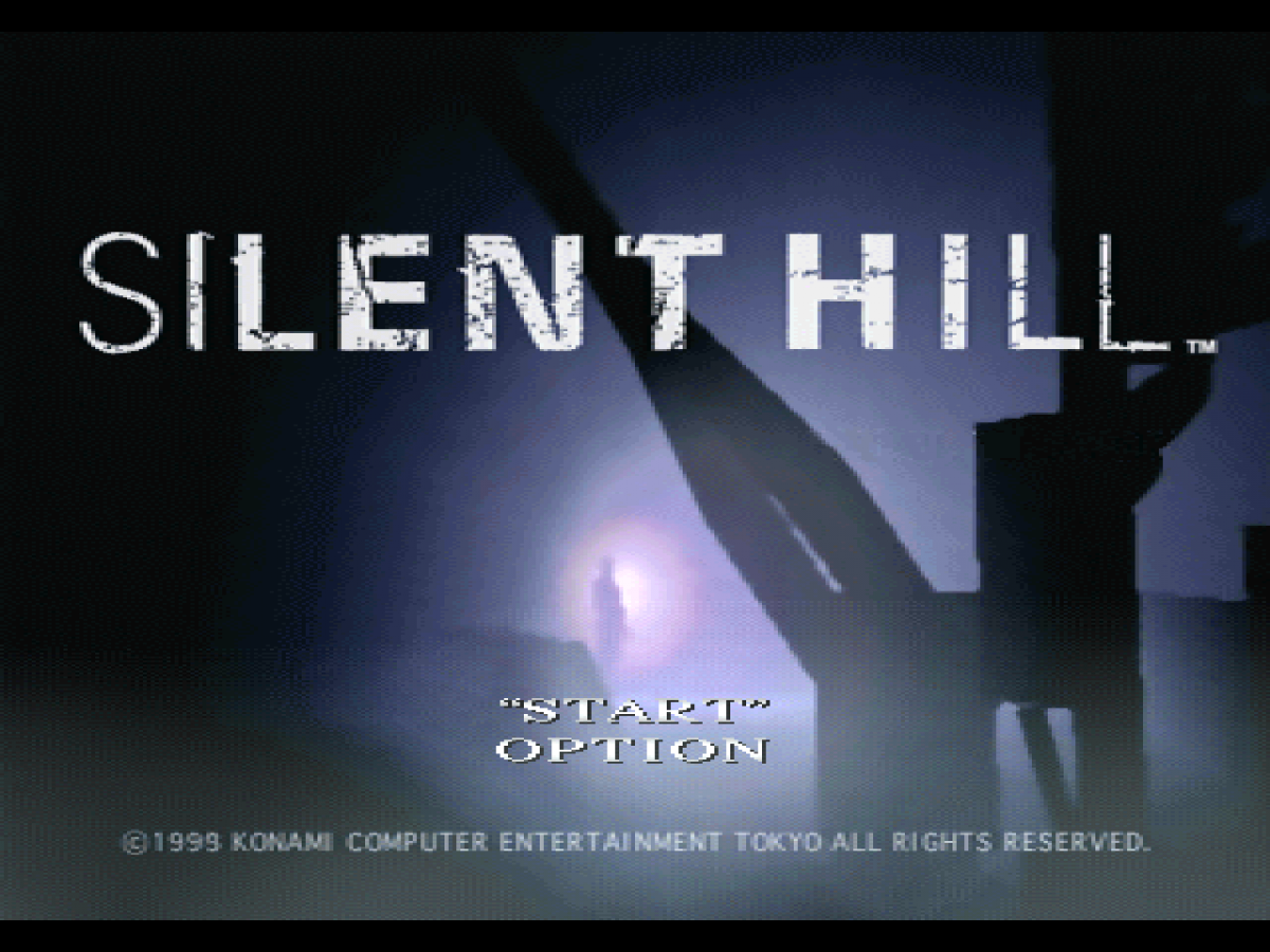 Silent Hill PlayStation PS1 for survival horror video game fans featuring psychological horror gameplay atmospheric exploration terrifying monsters immersive storytelling puzzle solving tense combat haunting environments classic horror adventure collectible gaming appeal start screen