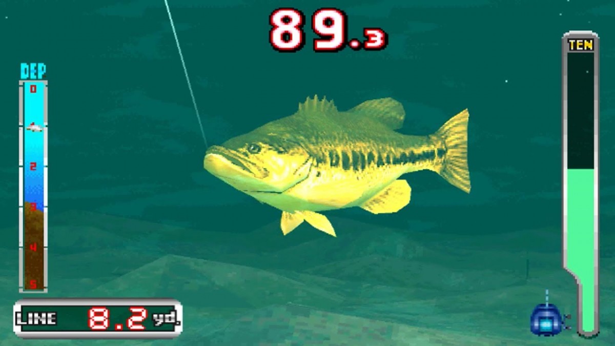 Big Ol’ Bass Fisherman’s Bait 2 PlayStation 1 game featuring realistic fishing simulation, authentic tournament action, and classic late-90s sports gameplay 