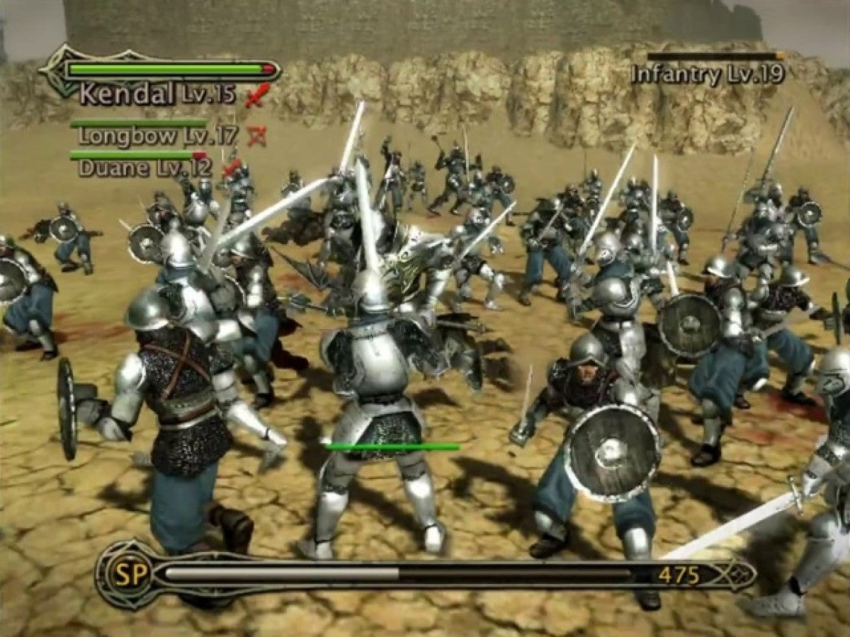 Kingdom Under Fire Heroes Xbox video game, real-time strategy and action RPG hybrid, large-scale fantasy battles, classic console title gameplay screenshot