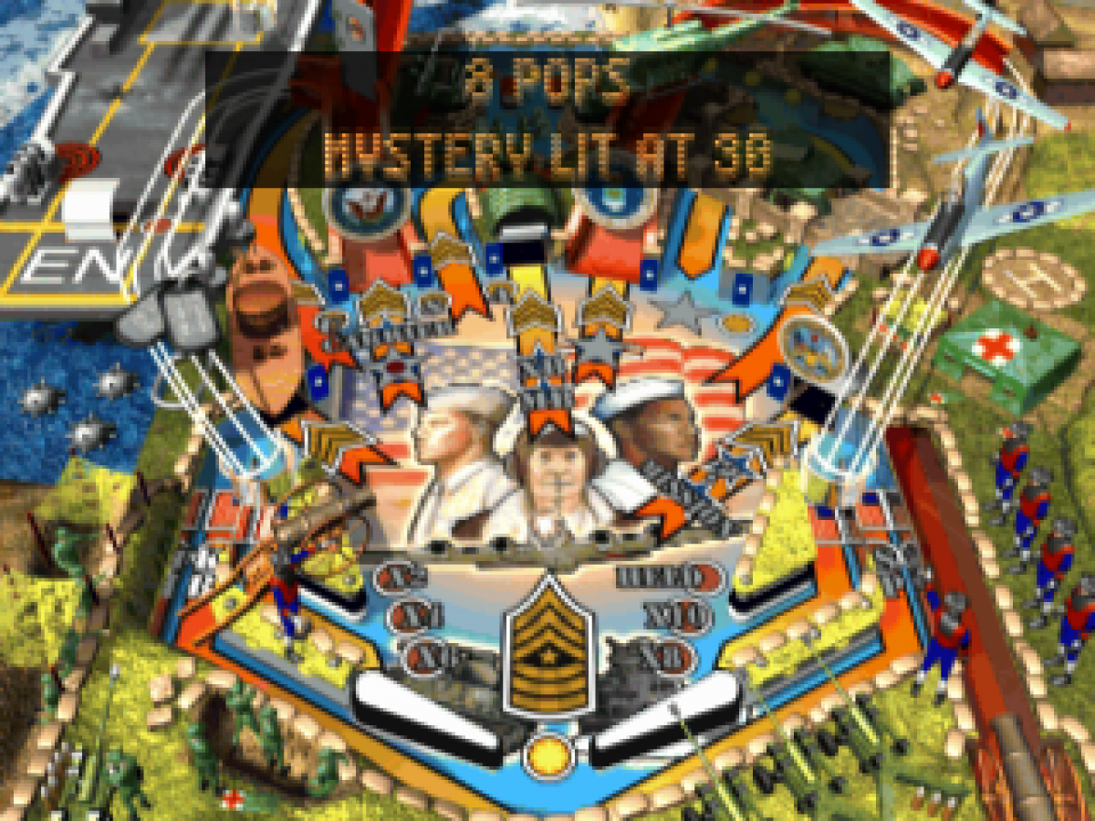 Patriotic Pinball PlayStation 1 PS1 video game, pinball simulation, themed arcade-style tables, classic console title gameplay screenshot