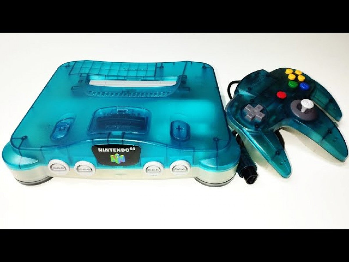 Nintendo 64 system Funtastic Ice Blue region free good condition Nintendo 64 console