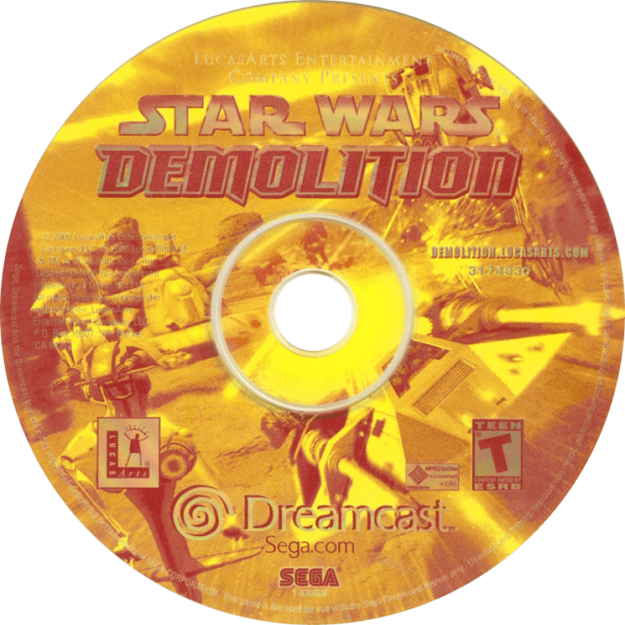 Star Wars Demolition Sega Dreamcast DC for retro video game enthusiasts featuring vehicular combat gameplay Star Wars battles explosive arena combat iconic vehicles multiplayer action destructive weapons fast paced arcade excitement classic Dreamcast collectible gaming appeal disc