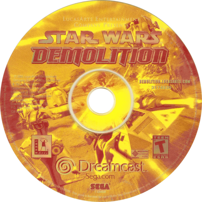 Star Wars Demolition Sega Dreamcast DC for retro video game enthusiasts featuring vehicular combat gameplay Star Wars battles explosive arena combat iconic vehicles multiplayer action destructive weapons fast paced arcade excitement classic Dreamcast collectible gaming appeal disc
