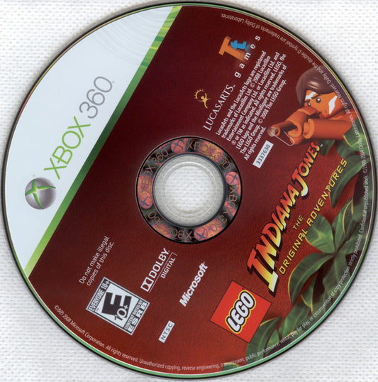 Kung Fu Panda and LEGO Indiana Jones The Original Adventures Combo Pack game for the Xbox 360 featuring two family friendly titles with action adventure gameplay including LEGO style puzzle platforming as Indiana Jones and martial arts combat as Po with cooperative play and story driven levels across both games disc