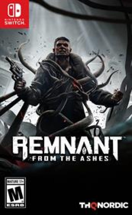 Remnant From the Ashes Nintendo Switch NS for third person action role playing video game fans featuring intense gunplay challenging enemies procedurally generated worlds boss battles character customization weapon upgrades cooperative multiplayer and dark post apocalyptic fantasy exploration collectible gaming appeal front